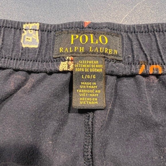 Polo Ralph Lauren Royal Pep Rally Print Cotton Knit Sleep Jogger Pants Mens L - Picture 9 of 10